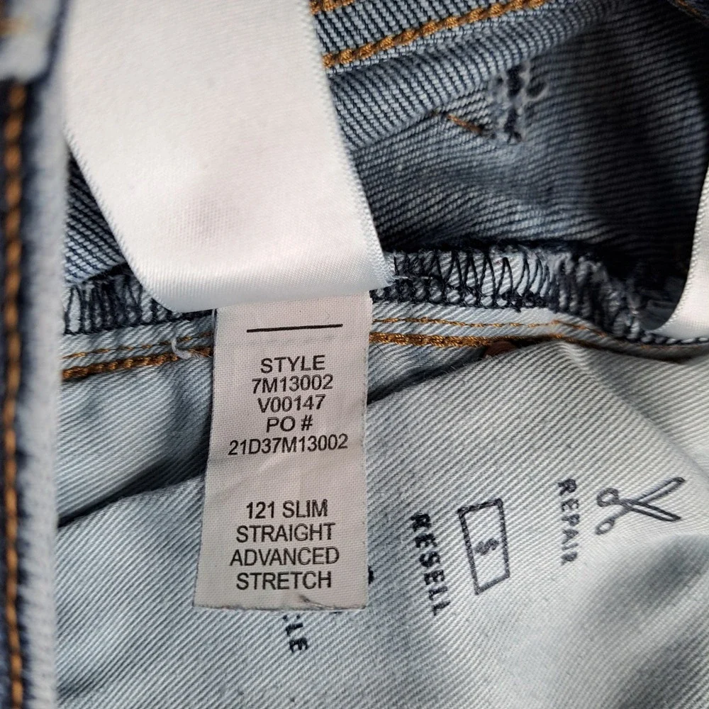 Lucky Brand 121 Slim Straight Mens W33 L30 Blue Denim Jeans Casual Workwear Core